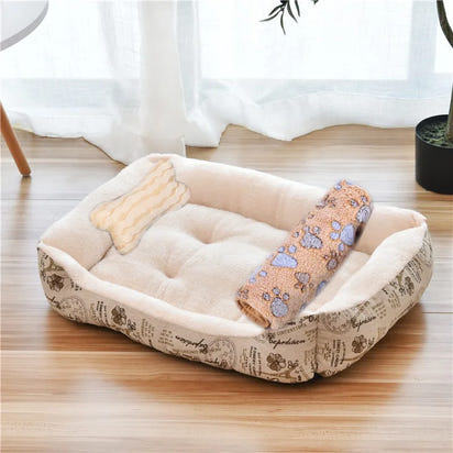 Pet Cat Dog Bed Cozy Square Plush