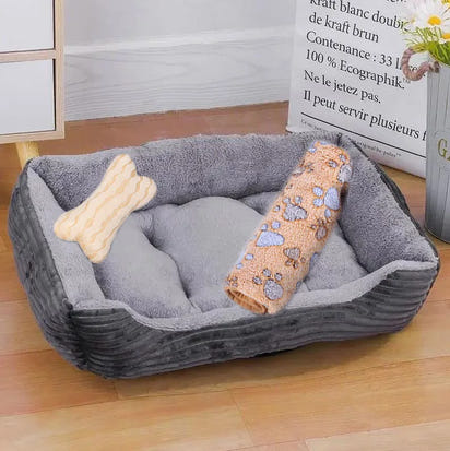 Pet Cat Dog Bed Cozy Square Plush