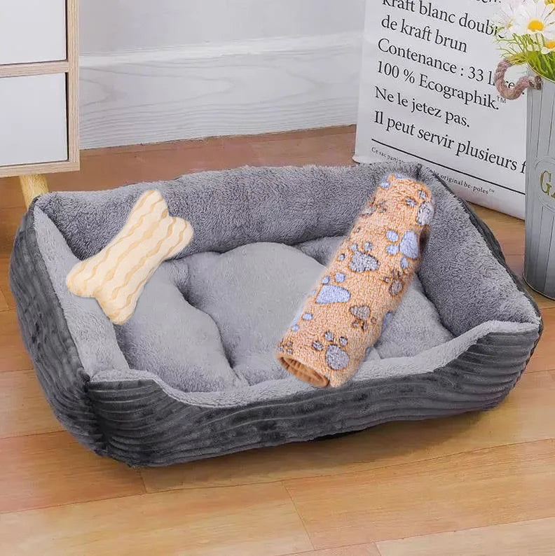 Pet Cat Dog Bed Cozy Square Plush