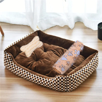 Pet Cat Dog Bed Cozy Square Plush