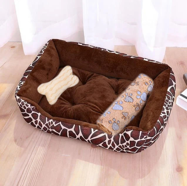 Pet Cat Dog Bed Cozy Square Plush