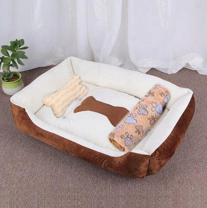 Pet Cat Dog Bed Cozy Square Plush