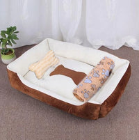 Pet Cat Dog Bed Cozy Square Plush