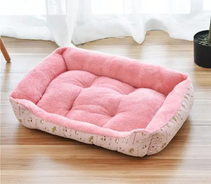 Pet Cat Dog Bed Cozy Square Plush