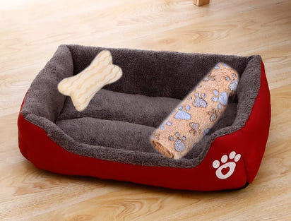 Pet Cat Dog Bed Cozy Square Plush