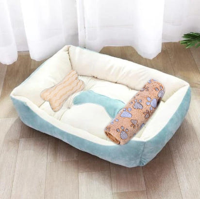 Pet Cat Dog Bed Cozy Square Plush