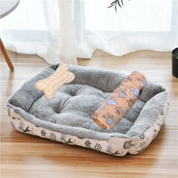 Pet Cat Dog Bed Cozy Square Plush
