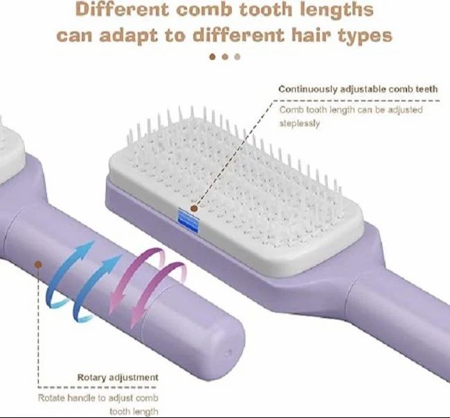 Self-Cleaning Anti-Static Massage Comb, 4-in-1 Hairbrush for Smooth Tangle-Free Hair, Hair Brushes for Women (multicolor)