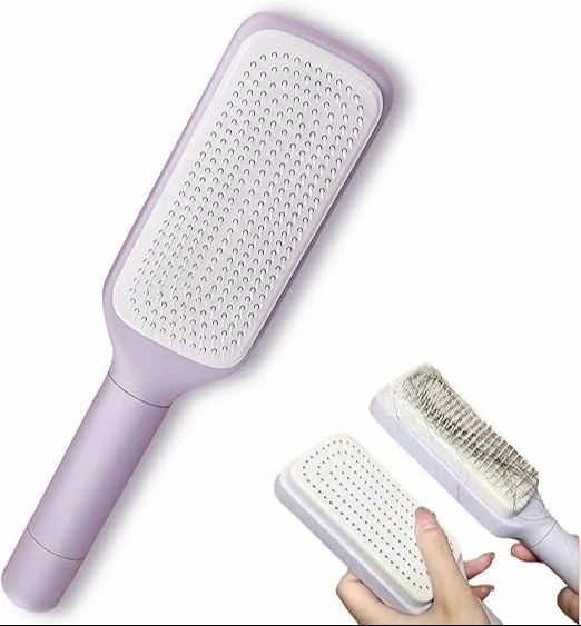 Self-Cleaning Anti-Static Massage Comb, 4-in-1 Hairbrush for Smooth Tangle-Free Hair, Hair Brushes for Women (multicolor)